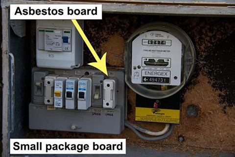 Asbestos in electrical switchboard