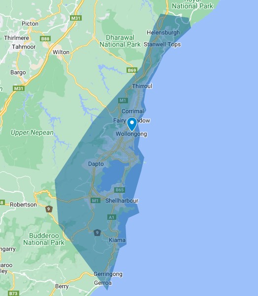 Solahart Wollongong service area map